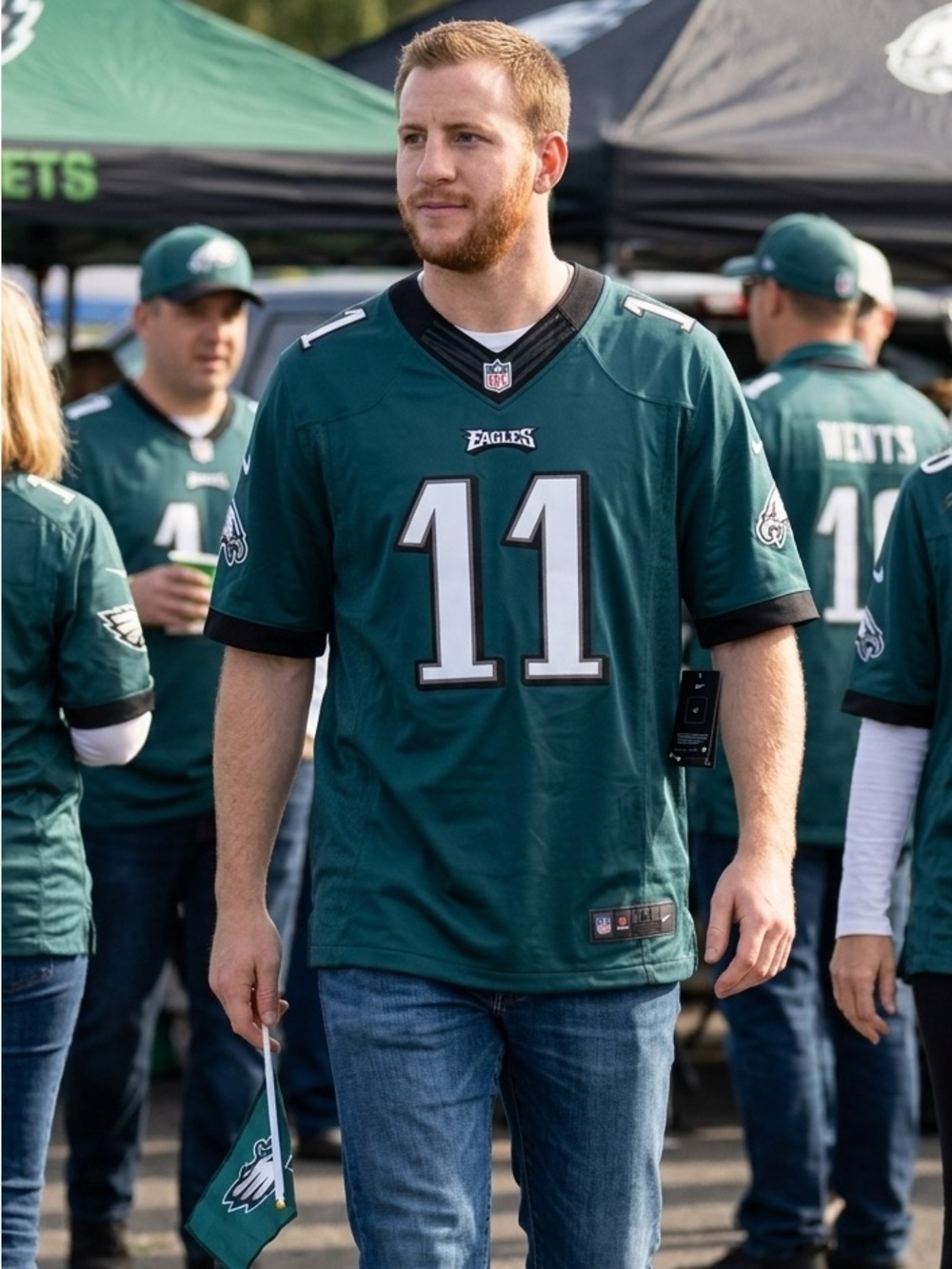 Carson Wentz #11 Philadelphia Stitched Football Jersey - NWT Size 44